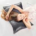 BEDELITE Satin Pillowcase for Hair and Skin, Super Soft and Cooling Similar to Silk Pillow Cases 2 Pack with Envelope Closure, Gift for Women Men(20"x36" King Size, Dark Grey)