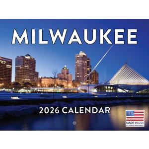 Milwaukee Calendar 2026 Wall 12 Month Monthly WI Scenic Souvenirs Themed Gifts | American Made In The USA