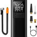 Tire Inflator Portable Air Compressor - 150PSI & 10000mAh Cordless Air Pump with Digital Tire Pressure Gauge, Accurate Dual LCD Display & LED Light, for Car/Motorcycle/E-Bike/Ball (Black)