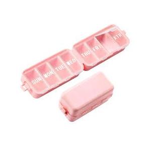 NEW Foldable Weekly Pill Organizer with Extra Grid, Cute & Portable 7 Day Pill Box 1 Time a Day, Week Daily Medicine Organizer  Large Travel Pill Case Holder Dispenser for Vitamin, Supplement  Pink