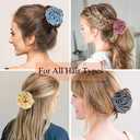 4Pcs Checkered Satin Hair Claw for Women, Multicolored Scrunchies Hair Ties for Teens, Fashion Hair Bands Hair Bow Ropes Ponytail Holders Hair Accessories