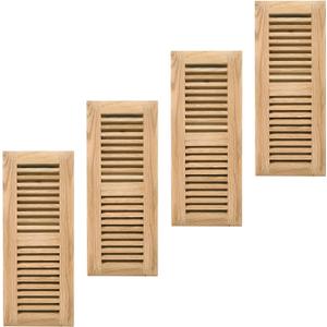 4Pcs Red Oak Hardwood Drop in Floor Register, 4X12 Inch, with Damper, High Output Air Flow, Unfinished