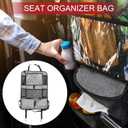 ACROPIX Car Back Seat Organizer Backseat Kick Mat Protector with Touch Screen Tablet Holder 7 Pockets Storage Bag Oxford Cloth Gray - Pack of 2
