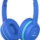 Kids Headphones, Wired Headphones for Kid with Safe Volume Limiter, Kid Headphone with Cord 3.5mm Jack, On-Ear Girls Boys Toddler Headphone for School  (lightblue)