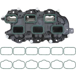 MITZONE Intake Manifold with Gasket Compatible with 2011-2021 Jeep Dodge RAM Chevy 3.6L V6 Vehicles Grand Cherokee Wrangler Journey Grand Caravan Town Country Replace 05184199AF (Black)