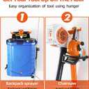 Backpack Leaf Blower Hanger with Tube Hook, 2 Pack Backpack Sprayer Wall Mount, Heavy Duty Chainsaw Wall Mount Stand Accessories Garage Organization Storage