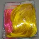 Colored Bob Wigs with Heart Sunglasses and Hair Cap- 4 Sets | Pink Blue Yellow Green Short Neon Bob Wig with Bangs Colorful Funny Hair for Women Men Costume Party Favors