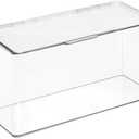 mDesign Plastic Stackable Playroom/Gaming Storage Organizer Bin Box with Hinged Lid for Drawer or Cabinet - Organize Electronics, Crayons, Games, Blocks, Toys, Lumiere Collection - 2 Pack - Clear (5.5 x 13.3 x 7 (Pack of 2))