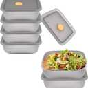 6 PCS Stainless Steel Food Storage Containers with Airtight Lids, 16 oz Reusable Leak Proof Bento Box, Stackable Food Containers for Fridge, Lunch Box for Snacks, Meal Prep, Fruits, Sandwiches