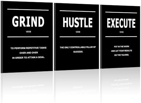 LMGOV Large Motivational Wall Art for Living Room, 16” x24” Framed Wall decor for Men， Inspirational Paintings Wall Picture for Office Bedroom, Black Wall Art for Gym, Bathroom, Sports, Dorm