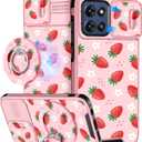 Buleens for Moto G Stylus 2025 Case - Cute Designed with Ring Stand & Camera Cover Women Girls Girly Aesthetic Kawaii Strawberry Teen Phone Cover for Moto G Stylus 5G 2025 Case Compatible with Magsafe