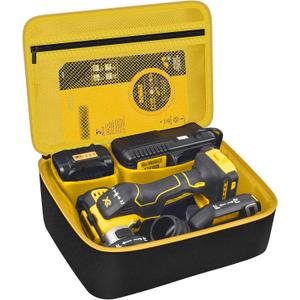Bag Compatible with DEWALT 20V MAX Cut Off Tool 3 in 1 Brushless (DCS438B), Storage Case Carrying Holder Organizer for Charger, Batteries, Cutting Wheel and Other Accessories (Box Only)-Inner Yellow