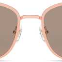 SOJOS Retro Rectangle Polarized Sunglasses Women Men Vintage 90s Style Rectangular Frame Womens Mens Sun Glasses SJ1225 (Rose Gold/Light Brown)