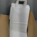 RACETOP White Paper Bags with Handles Bulk,8"x4.5"x10.8" 50Pcs,Kraft Paper Bags Party Favor Bags Shopping Bags Kraft Bags White Paper Gift Bags with Handles Bulk (1 Count (Pack of 100))