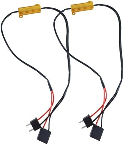 2Pcs H7 Load Resistor Kit Fix Hyper Flash, 50W 6 Ohm H7 Resistors for Switchback Turn Signal Light, Load Resistor Turn Signal Kit Canbus Decoder