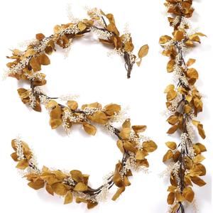 Fall Garland Decor 6 ft Artificial Fall Berry Stems Floral Sticks Brown Leaf Garland Decorations for Home Autumn Thanksgiving Home Wedding Fireplace Party Farmhouse Outdoor Indoor Fall Garland Decor 6 ft Artificial Fall Berry Stems Floral Sticks Brown Leaf Garland Decorations for Home Autumn Thanksgiving Home Wedding Fireplace Party Farmhouse Outdoor Indoor