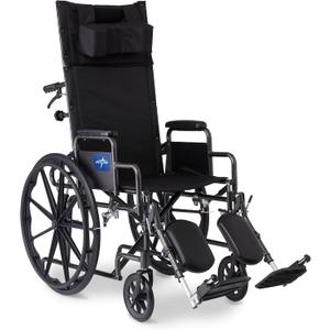 Medline Reclining Wheelchair, Desk-Length Arms and Elevating Leg Rests, 16" x 18" Seat (W x D)