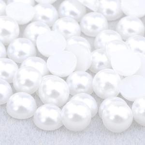 100PCS 18mm Large Flat Back Pearls, White Big Flatback Round Half Pearls for Crafts, DIY Projects, Wedding Art Decorations
