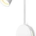 LED Wall Mounted Reading Light, Book Light for Reading in Bed with Touch Control, 5 Dimmable, USB Output, Night Light & Timers Function, Flexible Gooseneck Headboard Bed Lights (White)