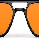 Goiteia Orange Blue Light Blocking Glasses-Retro 70s Blue Light Glasses for Men Women, Easier Sleep and Migraine Relief (Orange: Help to Sleep/Reduces Headache)