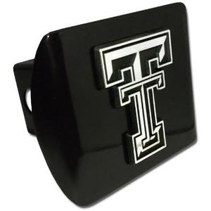 Texas Tech Red Raiders Black Metal Trailer Hitch Cover with Chrome Metal Logo (For 2" Receivers)