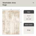 Valenrug 6x9 Area Rugs Non Slip, Large Washable Rugs for Living Room, Beige