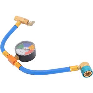 R1234YF Charging Hose with Gauge Kits, R-1234YF Adapter 1/2 LH Sealed Can Opener Tap, A/C Service Hose Refrigerant Cans Taper Sets