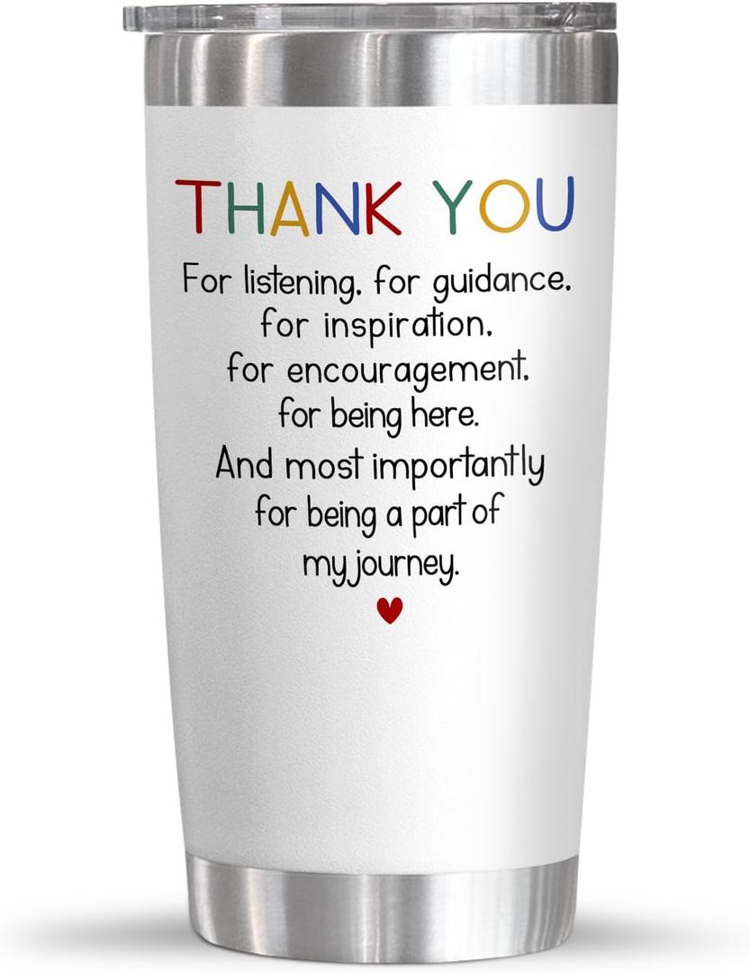 Christmas Thank You Gifts for Women Men - 20 oz Stainless Steel Insulated Coffee Tumbler with Lid - Christmas Inspirational Thank You Appreciation Gifts for Teachers Friends Boss Coworkers