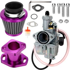 FVRITO VM22 26mm Carburetor Mini Bike Carb Kit for Predator 212 196cc 212cc Ghost 224cc 6.5HP Non Hemi Coleman CT200U CT200U-EX BT200X KT196 Go Kart Baja Warrior GX160 GX200 Upgrade Stage 1 Kit Purple