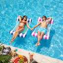 Inflatable Pool Floats for Adult 4-in-1 Multi-Purpose Water Hammock 2 Pack PVC Pool Rafts Lounge Chairs Floaties for Adults Swimming Pool Vacation Fun and Rest, 27 inches wide