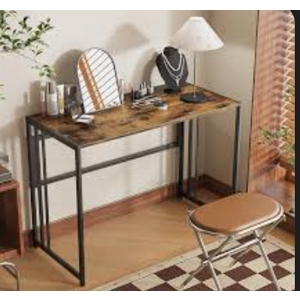 Gezen Folding Desk 40'' Computer Desk for Home Office, No Assembly Office Desk Foldable Simple Study Writing Desk Table for Small Spaces, Brown