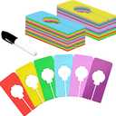 30 PCS Closet Rack Dividers, 6 Colors Rectangular Clothing Hanger Dividers with a Bonus Marker, Writable & Reusable for Sorting Clothes Size, Color Brand (Colour)