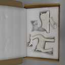 Porcelain Christmas Reindeer Figurines, Pack of 2 Mini Animal Reindeer Decor Deer Statues Sculpture Tabletop Ornaments for Cabinet Mantel Shelves Fireplace Home Dcor Accents Collectible Figurines