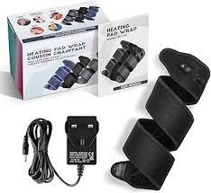 Heating Pad Wrap for Relief, Flexible Heated Pad for Ankle Leg Elbow Wrist and Forearm, Fast Heating Body Wrapping Belt with 4 Heating Levels and 3 Timing Settings, with Adapter-(45"x3.5",Black)