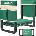 TomCare Garden Kneeler and Seat 11.14 Wider Larger Soft Kneeling Pad Garden Bench with 2 Large Tools Pouches Heavy Duty Foldable Garden Stool Gardening Gifts for Women Men Gardeners Seniors, Green