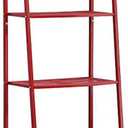 Ladder Metal Bookshelf Modern Bookcase with Rectangular Shelves Storage Rack Kitchen Storage Rack Multi-layer Bookshelf Floor-to-ceiling Trapezoidal Balcony Flower Stand Red(24"L x 14"W x 58"H, Red)