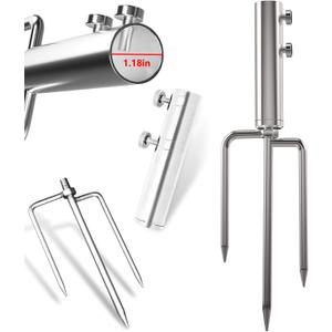 Beach Umbrella Sand Anchor with 3 Nails, Metal Sun Umbrella Holder, Outdoor Umbrella Stand Steel Anchor for Beach Grass Sand, Suitable for Umbrella Under 1.18 inches