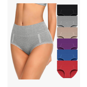 Cotton High Waisted Soft Womens Underwear Breathable Panties, Multipack, XX-Large, 6 Piece