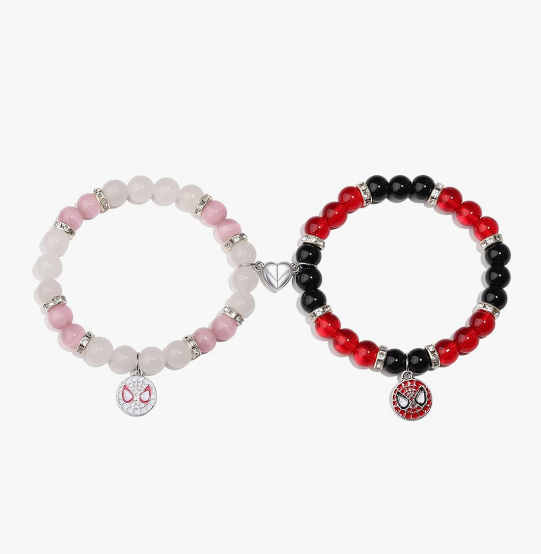 Spider Friendship Bracelets Matching Bracelets for Couples Best Friends Bff, Matching Spider Kitty Bracelet Halloween Christmas Birthday Jewelry Gifts for Women Teen Girls Bestie Gf Bf