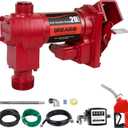 Fuel Transfer Pump 12 Volt 20 GPM High Flow DC Fuel Pump w/Mechanical Meter Package, Cast Iron Gas Heavy Duty Transfer Pump for Gasoline, Diesel, Kerosene, Ethanol Blends, Methanol Blends, Biodiesel