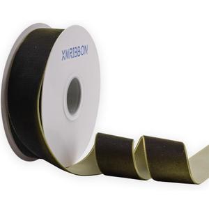 Olive Green Velvet Ribbon Single Sided,1 1/2 Inch by 10 Yards Spool