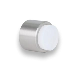 Wall Mounted Doorstop | 1.1'' X 1.1'' | Adhesive or Screwing Installation | White Rubber | Stainless Steel | Matte | Great Adherence