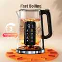 KEINVE 1.7L Electric Kettle, Touch Screen Water Boiler, Auto Shut Off, Double Wall, 6 Preset Temperatures, Fast Boil, and STRIX Control