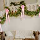 12 Pcs Pink Velvet Christmas Bows 10 x 24inch Extra Large Christmas Bow with Extra Long Tail Neutral Holiday Decor Velvet Ribbon Bows for Xmas Garland Fireplace Stairs Mirror Door