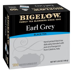 Bigelow Tea Earl Grey Black Tea, Caffeinated Tea, 100 Count Box (Pack of 1), Best By: SEP 2028