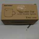 Espresso Cups Set of 2, 4 Oz Espresso Shot Glass with Handle Double Spout Cups Clear Glass Milk Cup Coffee Accessories Great for Making Coffee Desserts Salad Dressing