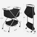 STORAGE MANIAC Collapsible Laundry Cart with Wheels 31.5"H Rolling Laundry Hamper Clothes Basket with Wheels, Canvas Liner Sturdy Steel Frame Folding for Small Narrow Space Easy Storage, Black, 24.2"l X 16.1"d X 31.5"h