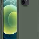 Miracase Compatible with iPhone 12 Case and iPhone 12 Pro Case, Liquid Silicone Gel Rubber Full Body Protection Shockproof Drop Protection Phone Case for iPhone 12/12 Pro 6.1 inch, Dark Green