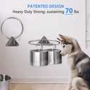 Raised Large Dog Bowls Wall Mount Pet Bowl, Collapsible Elevated Pet Bowl for Dog Cat Chicken Coop - 8 Cups / 2 Quart