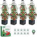 MQFORU Tomato Planter Boxes with Trellis Outdoor, 57" Self Watering Raised Garden Bed, Tall Square Planters for Indoor Plants, Large Tomato Cage for Patio, Use for Indoor Outdoor (4)